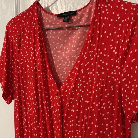 Red dress with white polka dots - Picture 2 of 3